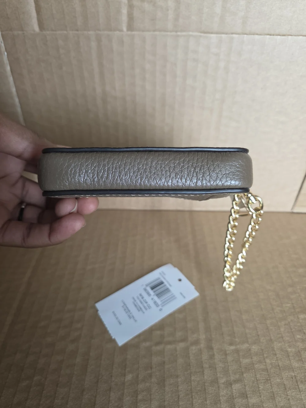 Coach Zip Card Case In Dark Stone